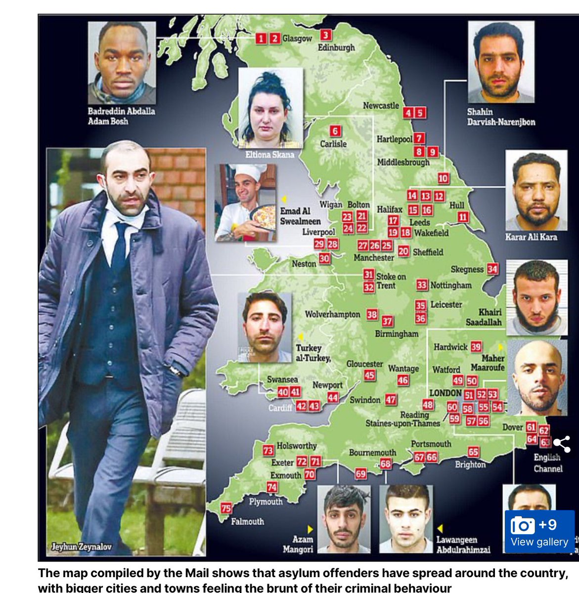 75 men and 2 women sought asylum in the UK and then went on to rape, kill, abuse people in the country. Some of these people had a criminal record before they even arrived in the country - including raping children overseas. How is this allowed?