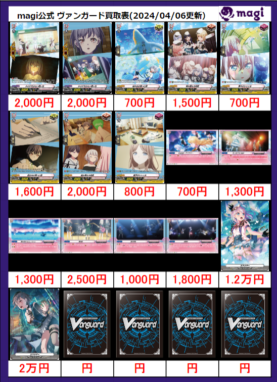 ヴァンガード 無幻双刻 高松 燈 エネルギー EXP バンドリ MyGo