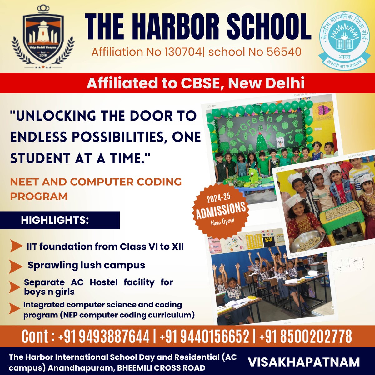 TheHarborInter1's tweet image. 🔓 Unlocking the door to endless possibilities, one student at a time! 🚀
📞 Contact for more info: +91 9493887644 | +91 9440156652 | +91 8500202778
#Education #NEET #ComputerCoding #AdmissionsOpen #IITFoundation #IntegratedProgram #TheHarborInternationalSchool #Visakhapatnam