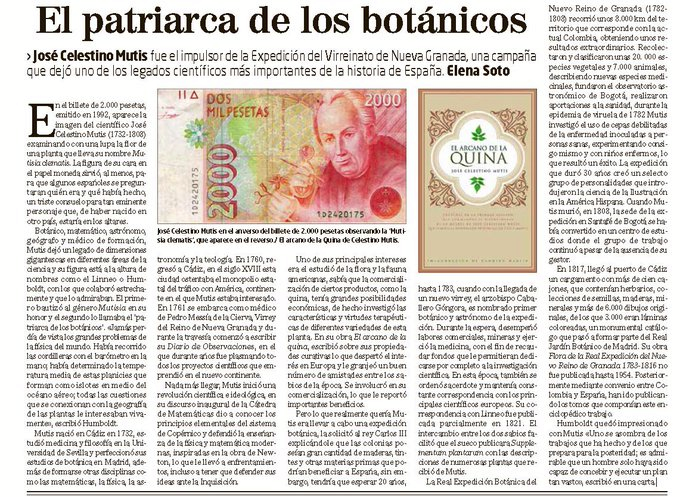 6 de abril de 1732, nace en Cádiz José Celestino Mutis, botánico, matemático, astrónomo, geógrafo y médico de formación, dejó un gran legado  en diferentes áreas de la ciencia y su figura está a la altura de nombres como el Linneo o Humboldt, con los que colaboró estrechamente.