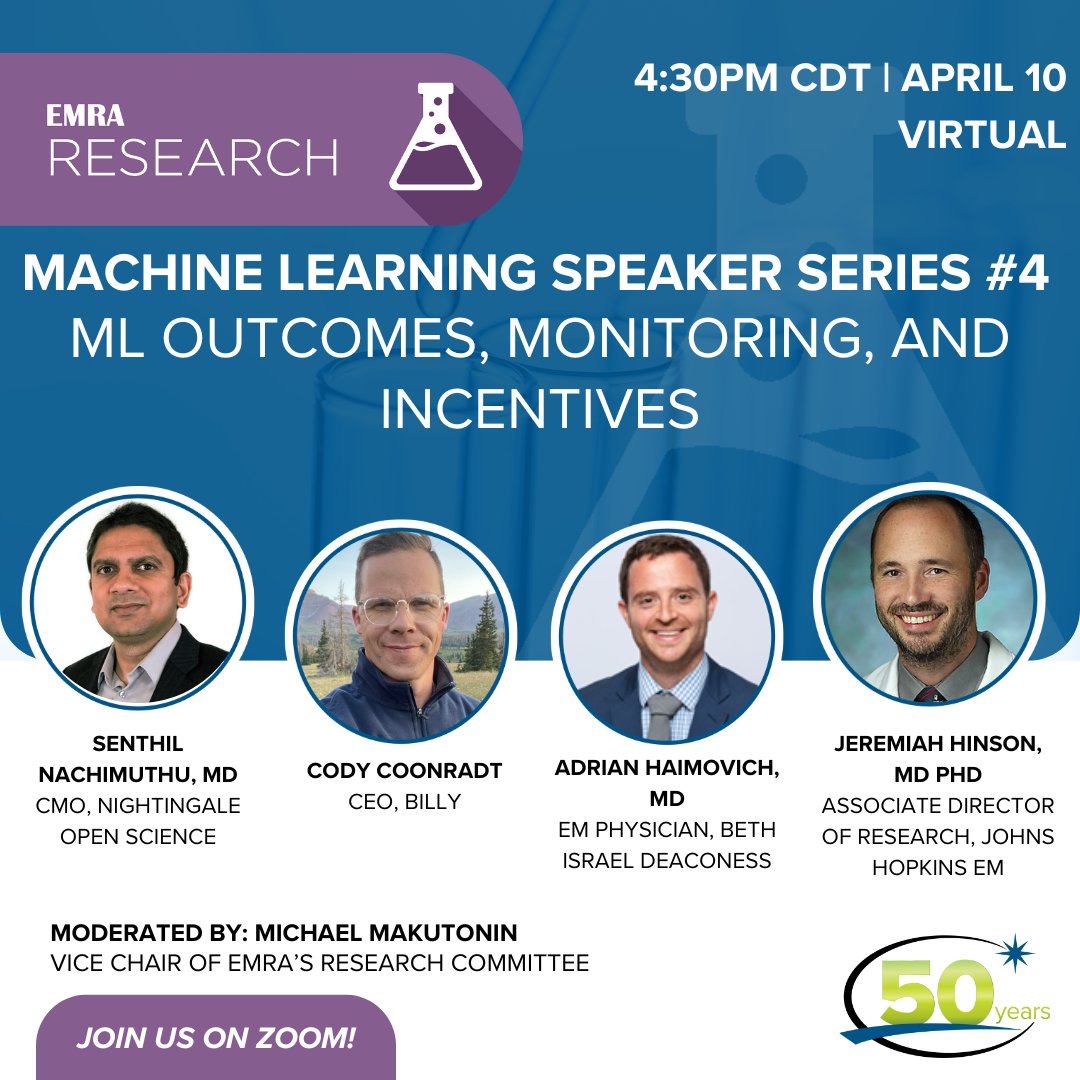 📆 Join the Research Committee on April 10 at 4:30 pm Central for the final session of the ML Speaker Series. Register here 👉 bit.ly/43R3NW6 @emresidents