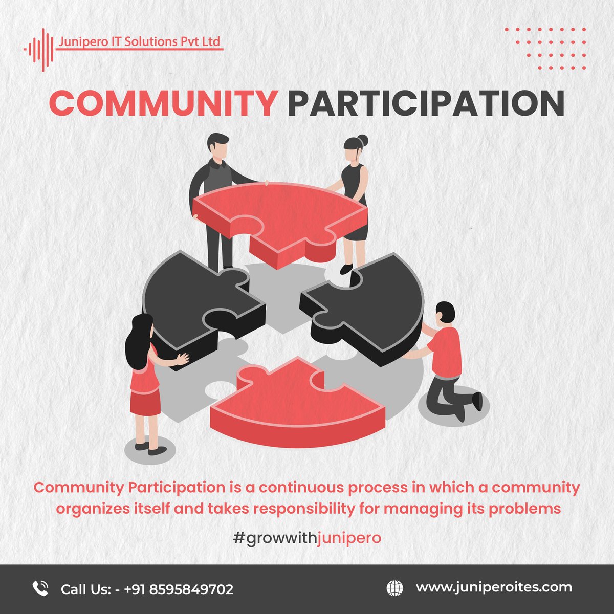 To improve your relationship with your customers, connect with us to know how.
-
-
-
#Community #participation #growwithjunipero #communityparticipation #seo #smm #socialmedia #business #investment #relation #pros #cons