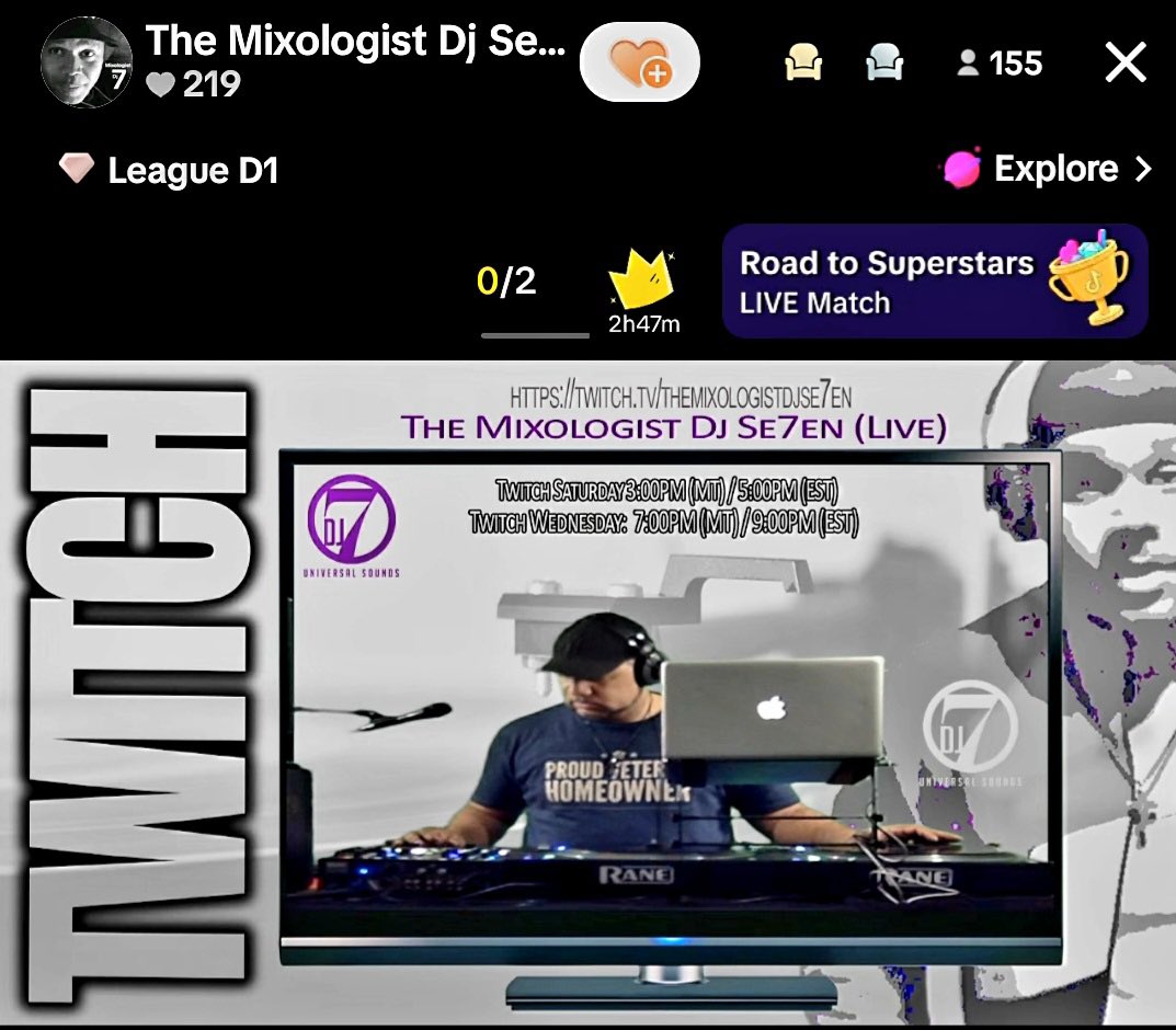 MixologistDj7's tweet photo. (#Live) (New vs Old) (#TikTok)
(R&B, Hip Hop, Reggae, Latin, etc..)
Saturday ShakeDown MixShow
With #TheMixologistDjSe7en
3pm (MT)
Click Mix Link Below
https://t.co/nQqOTEyiv6
#MultiStreaming
#Mixshow
#MultipleGenres
#RandB https://t.co/a7GBsboaSf