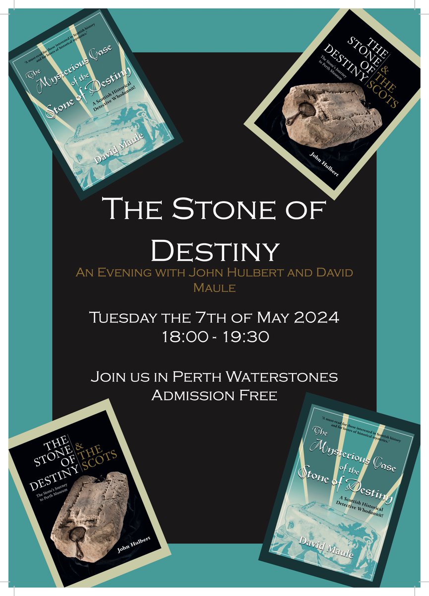 We've another Stone of Destiny book out soon - see both authors in discussion with historian Nicola Small @Wstones_Perth on 7 May. #History of #Scotland #ScotHist #ScottishHistory #Scotland #AmazingScotland #HistoryOfScotland #MedievalHistory #visitscotland