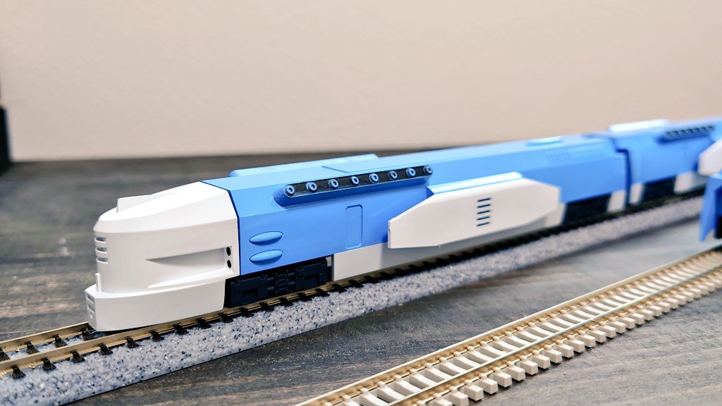 銀河鉄道物語　Ｎゲージ
00X プロメテウス　完成

銀河鉄道物語のポスターなどに出てていたプロメテウス…アニメでは登場しなかったけど作りたかった車両の1つです！
この車両を見て銀河鉄道物語にハマって行きました（笑）