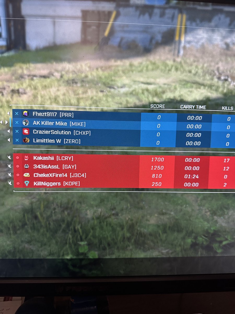 akkillermike's tweet photo. All players on red need to be  banned. Cheating with god like cheats on. Can’t report in-game.⁦@Halo⁩ ⁦@INTELHCSHalo⁩ ⁦@Unyshek⁩ https://t.co/GTg4FLIxNe