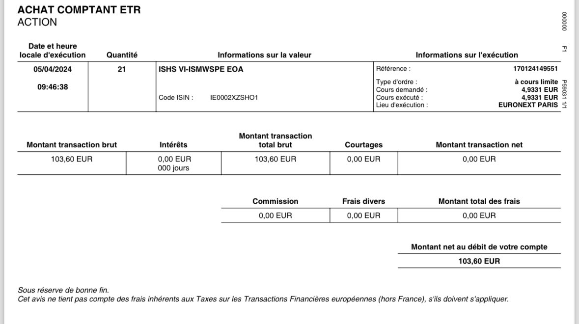 charlez2405's tweet photo. @ETF_Prince Je confirme, l’avis d’opéré est à frais 0€ https://t.co/vJft3Xnszy