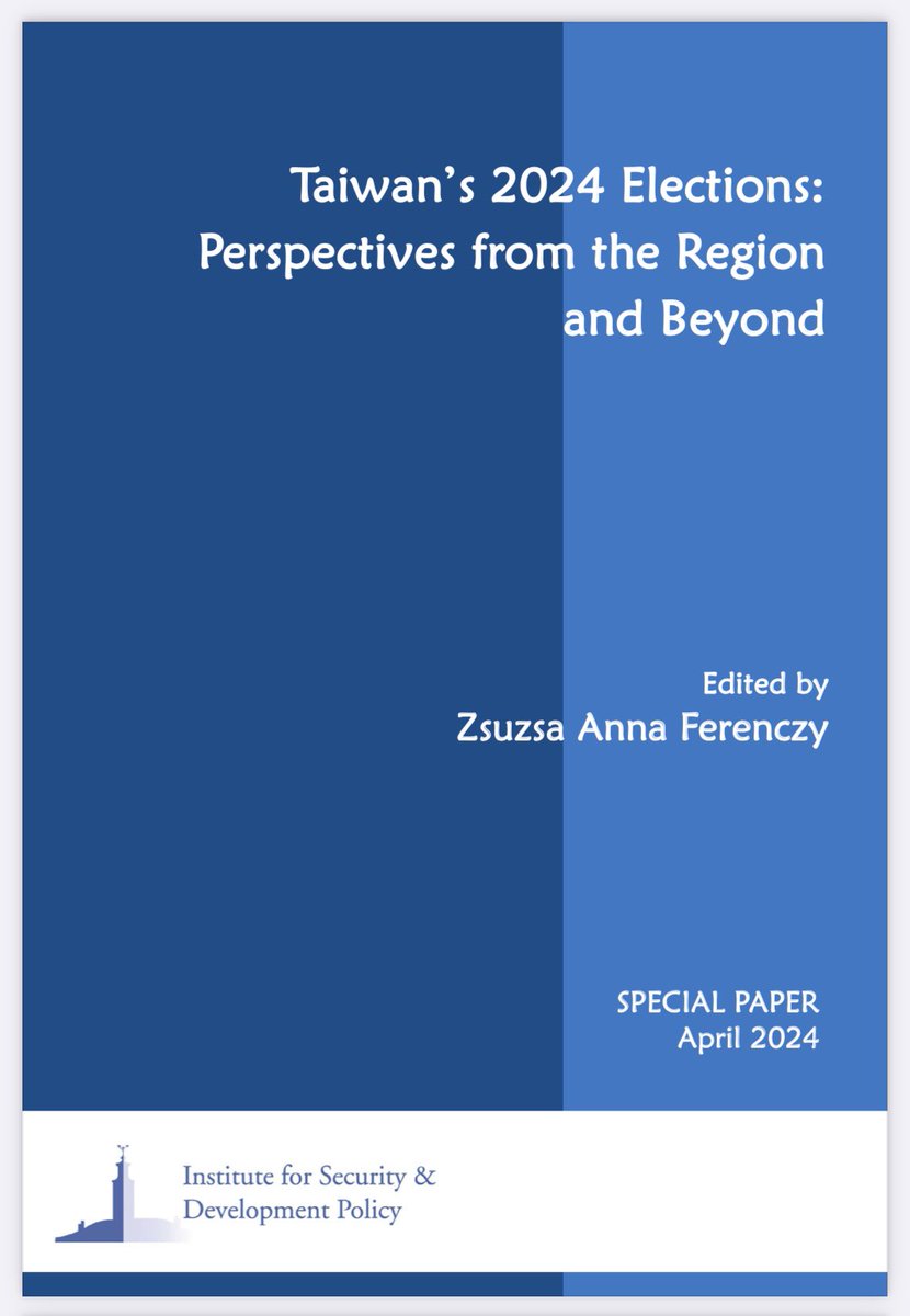 Dr Zsuzsa Anna Ferenczy | 馮儒莎 (@zsuzsettte) on Twitter photo Pleased to share our <a href="/ISDP_Sweden/">ISDP</a> volume on #Taiwan elections with views from 🇵🇭🇯🇵🇮🇳🇮🇩🇸🇬🇪🇺🇺🇸.
Grateful for your rich contributions:<a href="/DonMcLainGill95/">Don McLain Gill</a> <a href="/nagystephen1/">Stephen Nagy</a> <a href="/Sriparnapathak/">Sriparna Pathak</a> <a href="/ChongJaIan/">Ian Chong 莊嘉穎</a> <a href="/v_abigael/">Abigaël Vasselier</a> <a href="/KristinaKi6/">Kristina Kironska</a> Dane Anwar, Shuren Koo <a href="/CWM_en/">CommonWealth Magazine</a>
shorturl.at/hrMPR
Short🧵: Pleased to share our <a href="/ISDP_Sweden/">ISDP</a> volume on #Taiwan elections with views from 🇵🇭🇯🇵🇮🇳🇮🇩🇸🇬🇪🇺🇺🇸.
Grateful for your rich contributions:<a href="/DonMcLainGill95/">Don McLain Gill</a> <a href="/nagystephen1/">Stephen Nagy</a> <a href="/Sriparnapathak/">Sriparna Pathak</a> <a href="/ChongJaIan/">Ian Chong 莊嘉穎</a> <a href="/v_abigael/">Abigaël Vasselier</a> <a href="/KristinaKi6/">Kristina Kironska</a> Dane Anwar, Shuren Koo <a href="/CWM_en/">CommonWealth Magazine</a>
shorturl.at/hrMPR
Short🧵: