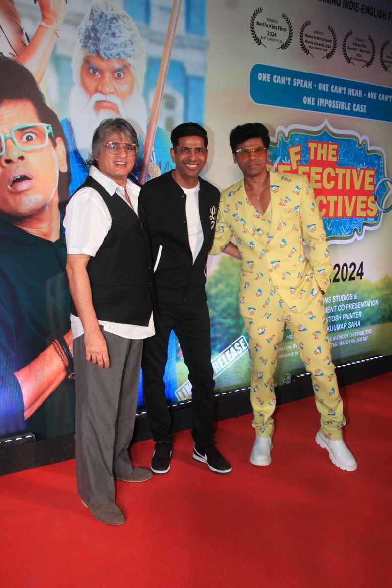 SumitkadeI's tweet photo. Step into the world of #TheDefectiveDetectives, the English film written and directed by Paritosh Painter is adapted from his popular play See No Evil, Hear No Evil, Speak No Evil.
Produced by Rajeev Kuumar Saha and presented by Saha & Sons Studios and Ideas the Entertainment Co. The film is currently running in theaters near you.