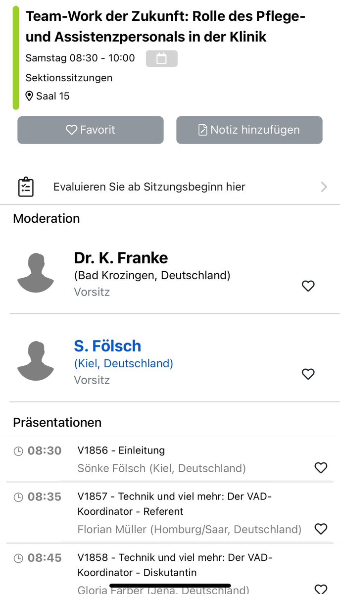 Spannendes neues Format bei der #DGKJahrestagung: Pflegende und Ärzte stellen ihre Arbeitsfelder gemeinsam vor und diskutieren Wege aus dem drohenden Versorgungsnotstand. Gleich ab 8.15 Uhr im Saal 15. <a href="/YoungDgk/">Young DGK</a> <a href="/AGEP_DGK/">AGEP</a> <a href="/DGK_org/">Deutsche Gesellschaft für Kardiologie</a> <a href="/Sektion1_DGK/">S1-Assistenz- und Pflegepersonal</a>