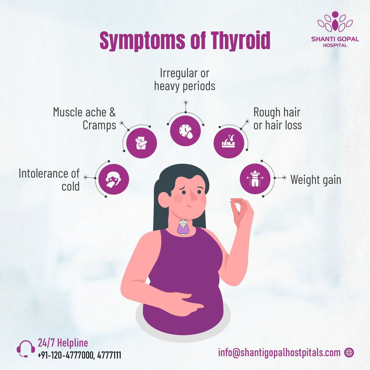 Recognizing Thyroid Symptoms: From Cold Intolerance to Weight Gain, Understanding the Signs of Thyroid Dysfunction.
.
.
.
.
.
.

 #shantigopalhospital #thyroidproblems #throidcancer #thyroid #thyroidissues #hospitals #hospital #hospitalservices #hospitalsncr