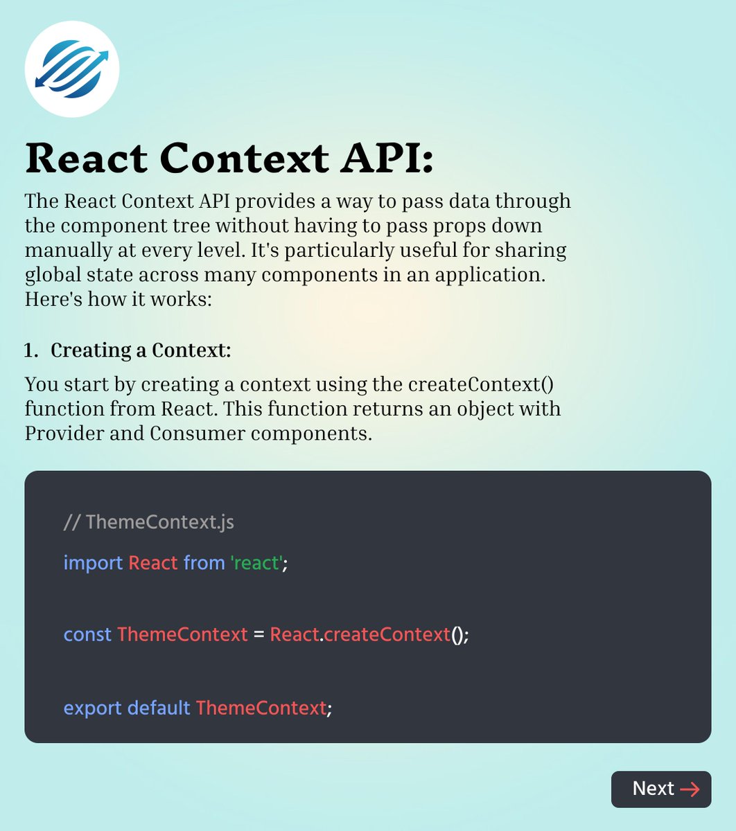 WebInfiSol's tweet image. If you don&apos;t know before this just follow us for more such knowledgable content. Don&apos;t forget to Share || Like #reactcontextapi #webinfinitesolutions