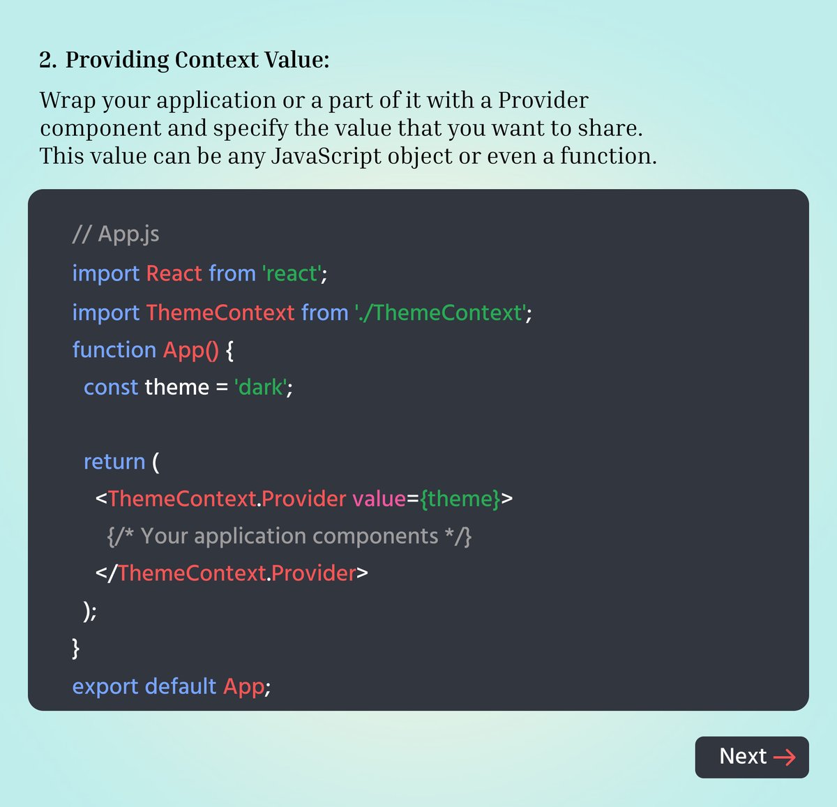 WebInfiSol's tweet image. If you don&apos;t know before this just follow us for more such knowledgable content. Don&apos;t forget to Share || Like #reactcontextapi #webinfinitesolutions