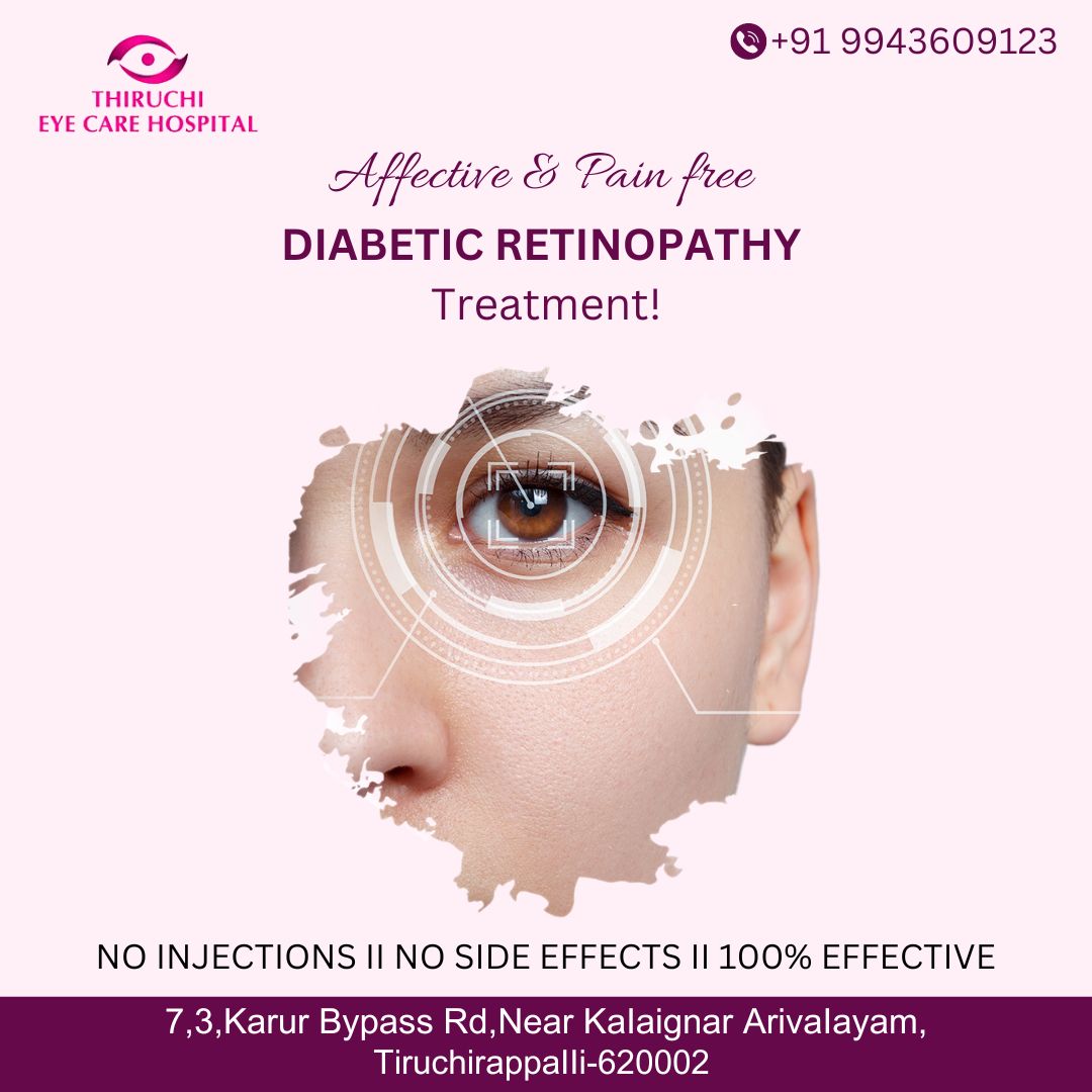 'Seeing Beyond Diabetes: Expert Care for Your Eyes.'

For consultations, Thiruchi Eye Care Hospital.

Phone No: '+919943609123.

#diabeticretinopathy #eyehealthcare #eyetreatment #thiruchieyecarehospital #besteyehospitalnearme #besteyehospitaltrichy #eye #eyehealthtips #trichy