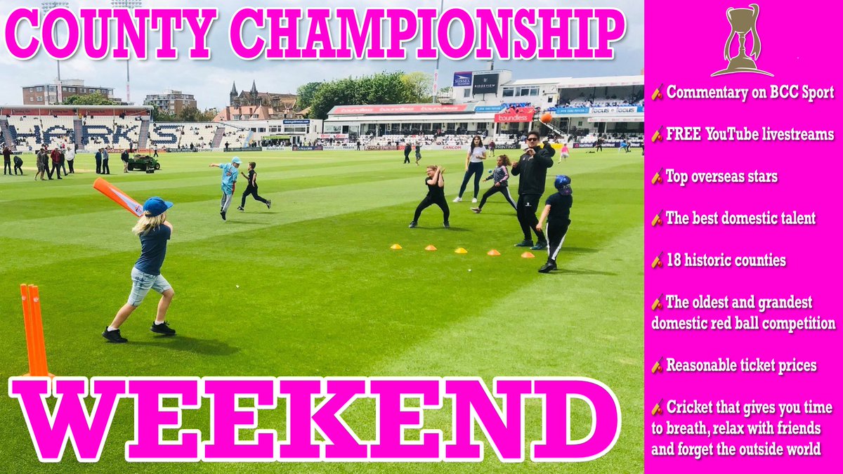 The #CountyChampionship is taking place all over the country this weekend and it’s a great opportunity to enjoy cricket with your friends and families.

Adult tickets for a full day cost as little as £15. At some grounds U16 tickets are only £5 - or at the Oval £1!!!