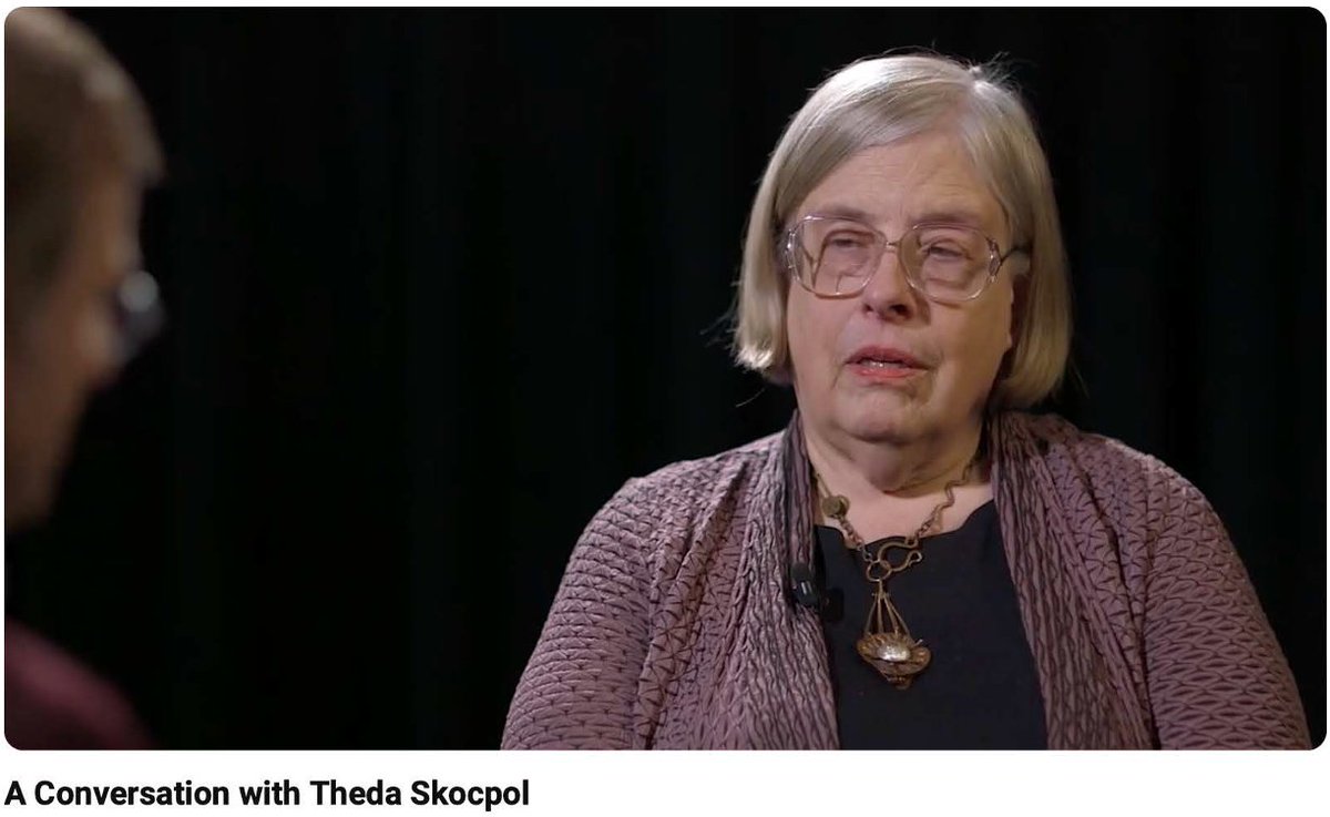 GerardoMunck's tweet photo. This interview with Theda Skocpol is full of ideas and comments about her academic career and how to contribute to knowledge in academia. Skocpol is a model of excellence in the social sciences.

The interview can be seen here: https://t.co/j8ZFr1giV5 https://t.co/0YBuLHxZcE