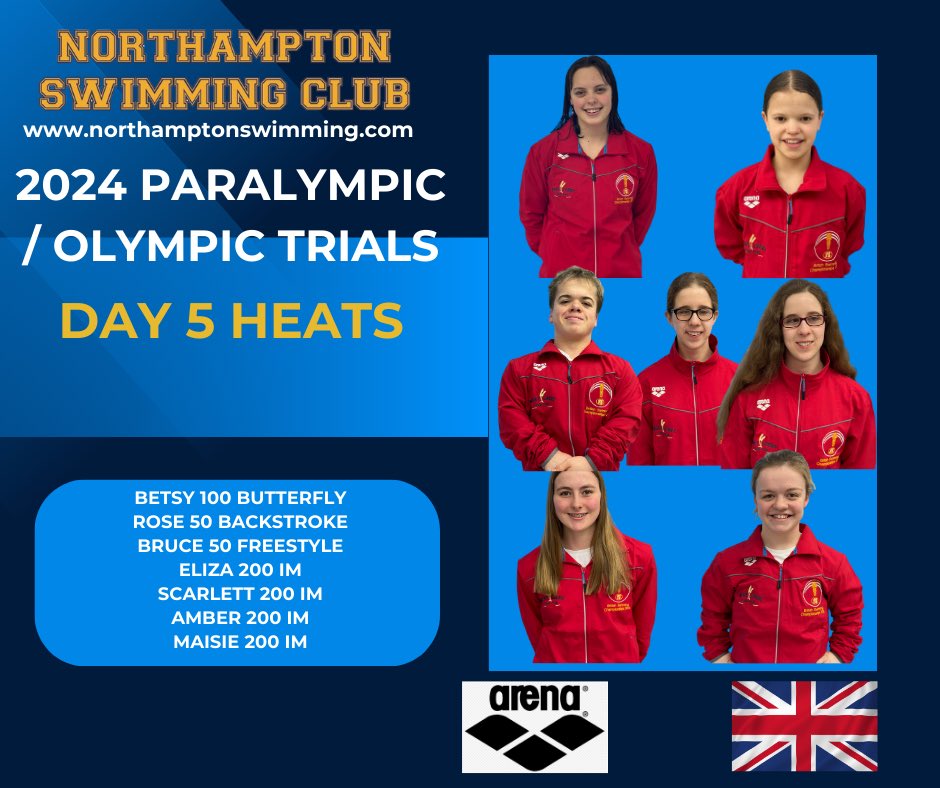 Day 5️⃣ and we have 7 Swimmers racing today at the London Aquatic Centre 🏊🏻‍♀️🏊🏻‍♀️🏊🏻‍♂️🏊🏻‍♀️🏊🏻‍♀️🏊🏻‍♀️🏊🏻‍♀️