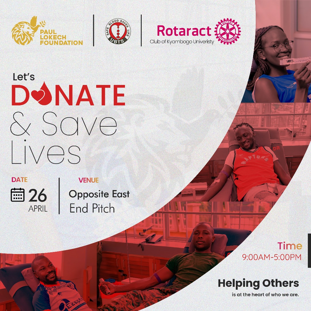 Feeling healthy? Share the gift of life! Save the dates and come Donate blood at Kyambogo University.
@ubtsug1 @RCKyambogo  #healthyliving #blooddonation