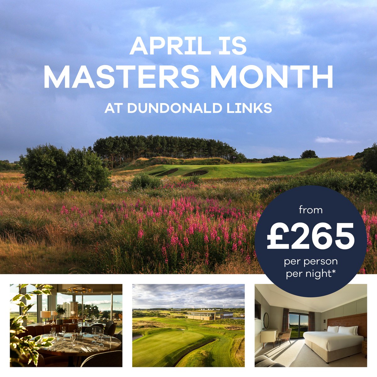 A few short days until the Masters ⛳but there’s still time to book and relax with us. April is Masters Month at Dundonald Links in Ayrshire: our renowned course and hospitality, a luxury room, and menu inspired by great Masters moments. Find out more and book on 01294 314 000