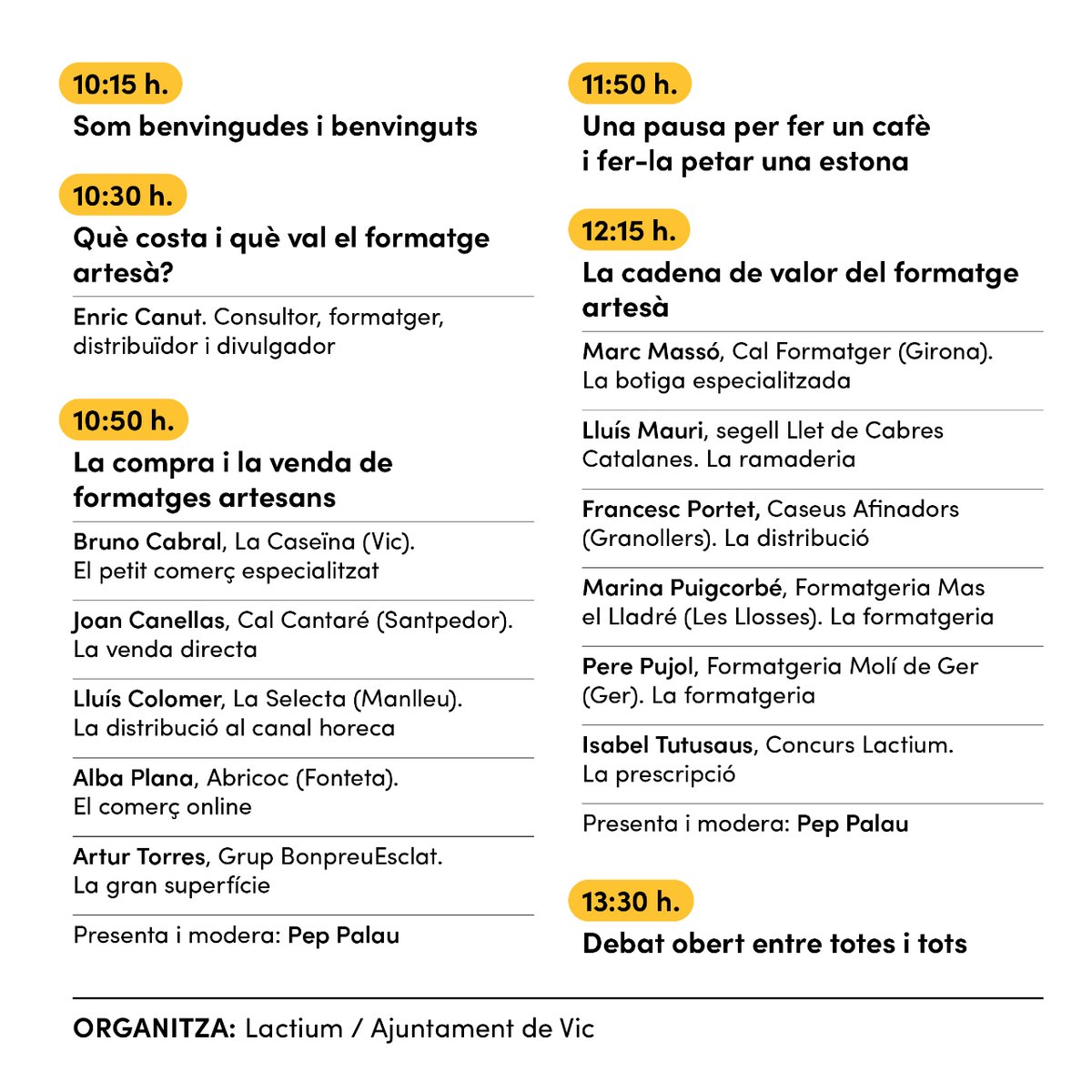 LactiumVic's tweet image. ⁉️ Formes part de la cadena de valor del formatge artesà, això t'interessa 👇

LES CLAUS DEL COMERÇ DELS FORMATGES ARTESANS
Una jornada constructiva entorn del comerç del #formatge #artesà. 
21/04 - 10.15 h - Casa Ricart #Vic. 

✍️ INSCRIPCIONS: 
docs.google.com/forms/d/e/1FAI…
