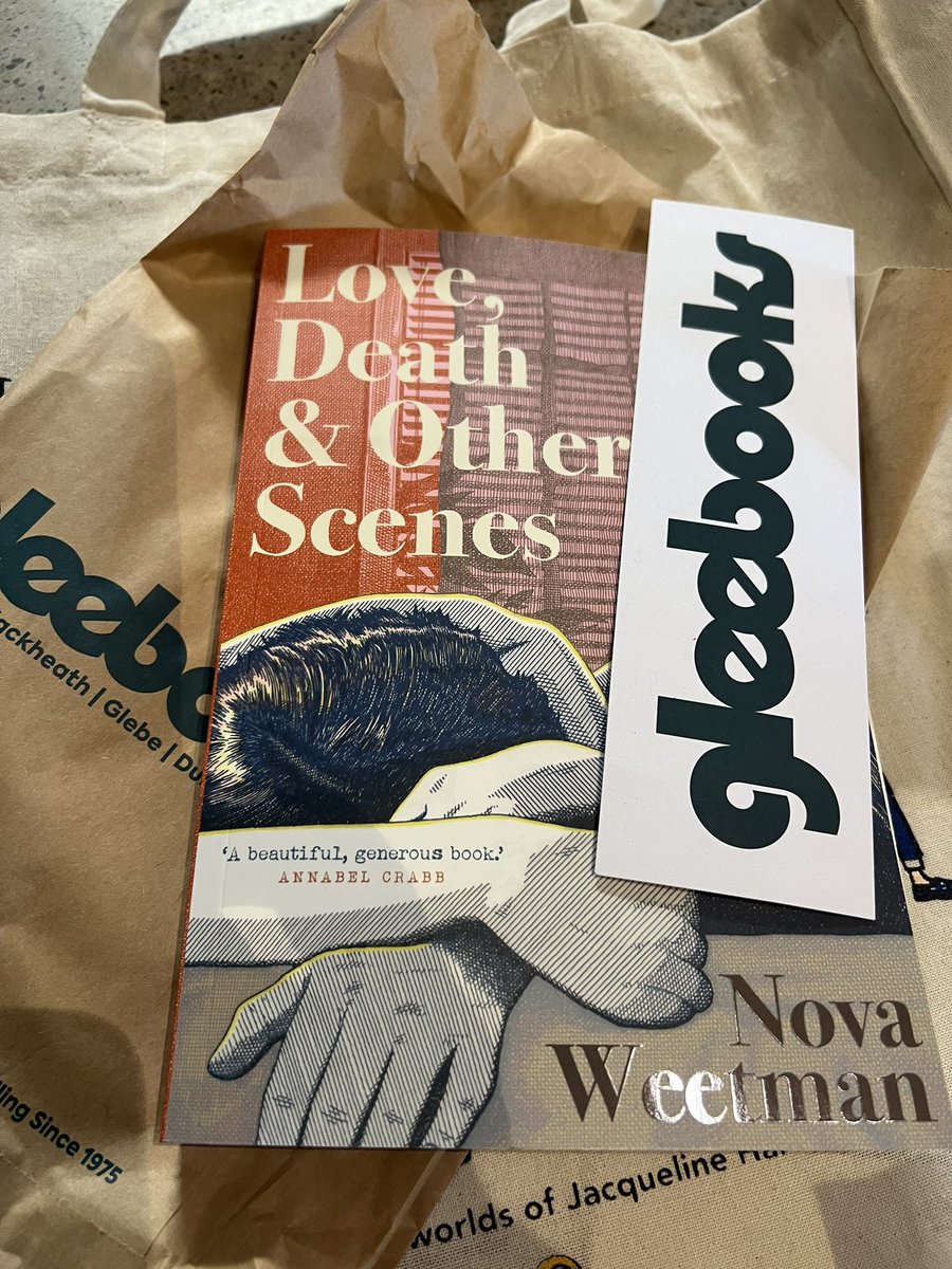 Guess who won the door prize at @gleebooks last night?! Thank you. Really looking forward to reading this - ‘Love, death and other stories’ by @NovaWeetman uqp.com.au/books/love-dea… @UQPbooks