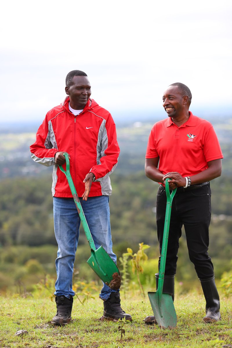 At Ngong Hills launching LEA!🇰🇪🌍☘️❤️ We plan to plan 1Million trees between 2024-2028, that means 250K trees annually. Big thanks to @KeForestService for generously providing NOCK with 10 acres to advance our mission of promoting Sports for Climate Change! 💪🏾🌱