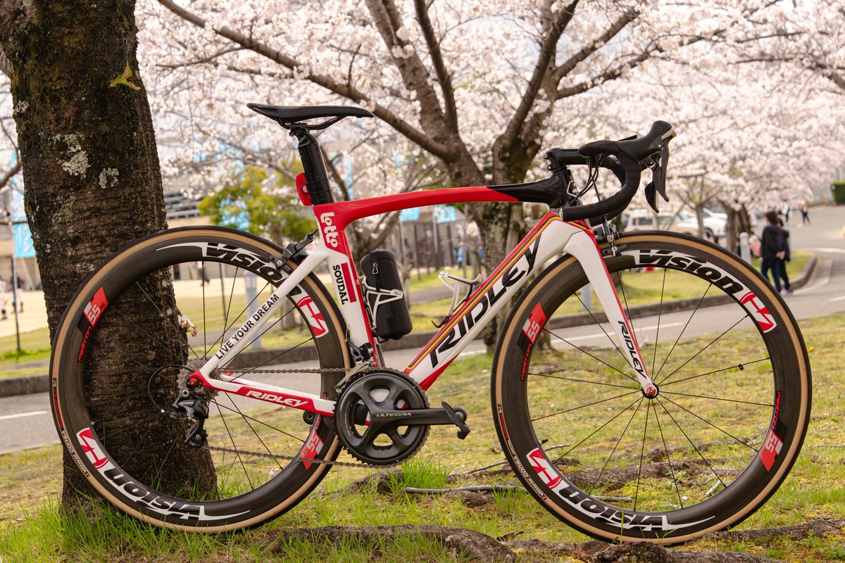 FP3から予選の間で地元の桜で撮影会📸🌸

ブラックアウトしたオーラニスモかっちょ！

そんなわたしはシルビヤ出せないのでリドレー持ってきた🚴‍♂️