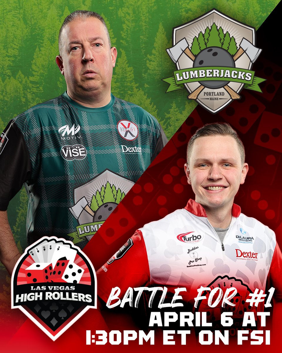 A battle for Michigan supremacy and the No. 1 seed in the PBA Elite League? This is gonna be good. Lumberjacks ⛏ vs. High Rollers 🎲 ⏰ 1:30pm ET 📺 FS1 🎟️ bit.ly/PBA-Tickets-Ap…