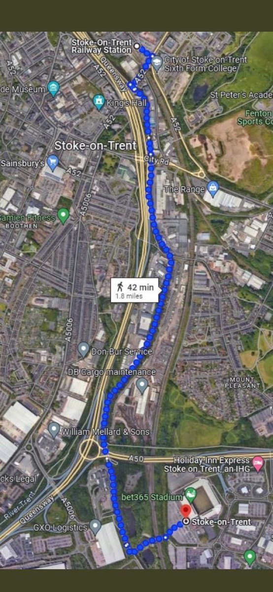 WBA_WMP's tweet photo. #WBA fans attending @stokecity today via rail, pls note there is no bus service before and after the fixture. Pls use the map below if walking… @WBA https://t.co/EWkFr8XU2J