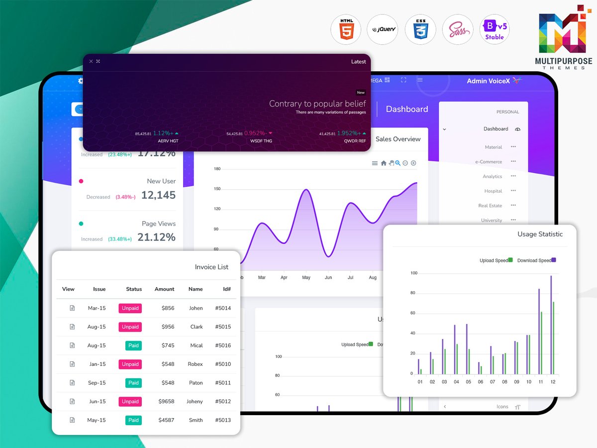 MultiStoreTheme's tweet image. Voice Admin - Responsive Admin Templates offer Amazing Features with Awesome Diffrent Dashboard Deisgn that&apos;s make your #WebApp outstanding.
.
Buy Now - themeforest.net/item/cryptio-t…   

#adminpanelui #AdminPortal #admintemplate #admintemplatedashboarddesign #boostrapadmin