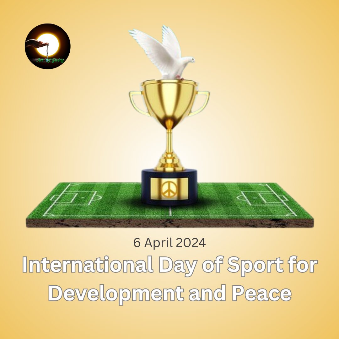 Happy International Day of Sport for Development and Peace from #ArtOfGiving! Today, we celebrate the transformative power of sports in fostering unity, promoting peace, and driving positive change. Let's harness the spirit of sportsmanship to build a more inclusive and peaceful…