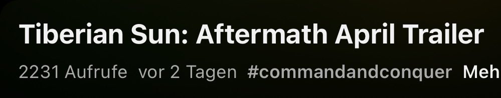 Wow…. More that 2200 views on the latests Aftermath trailer! Thank you all ❤️
#commandandconquer #tiberiansun #aftermath