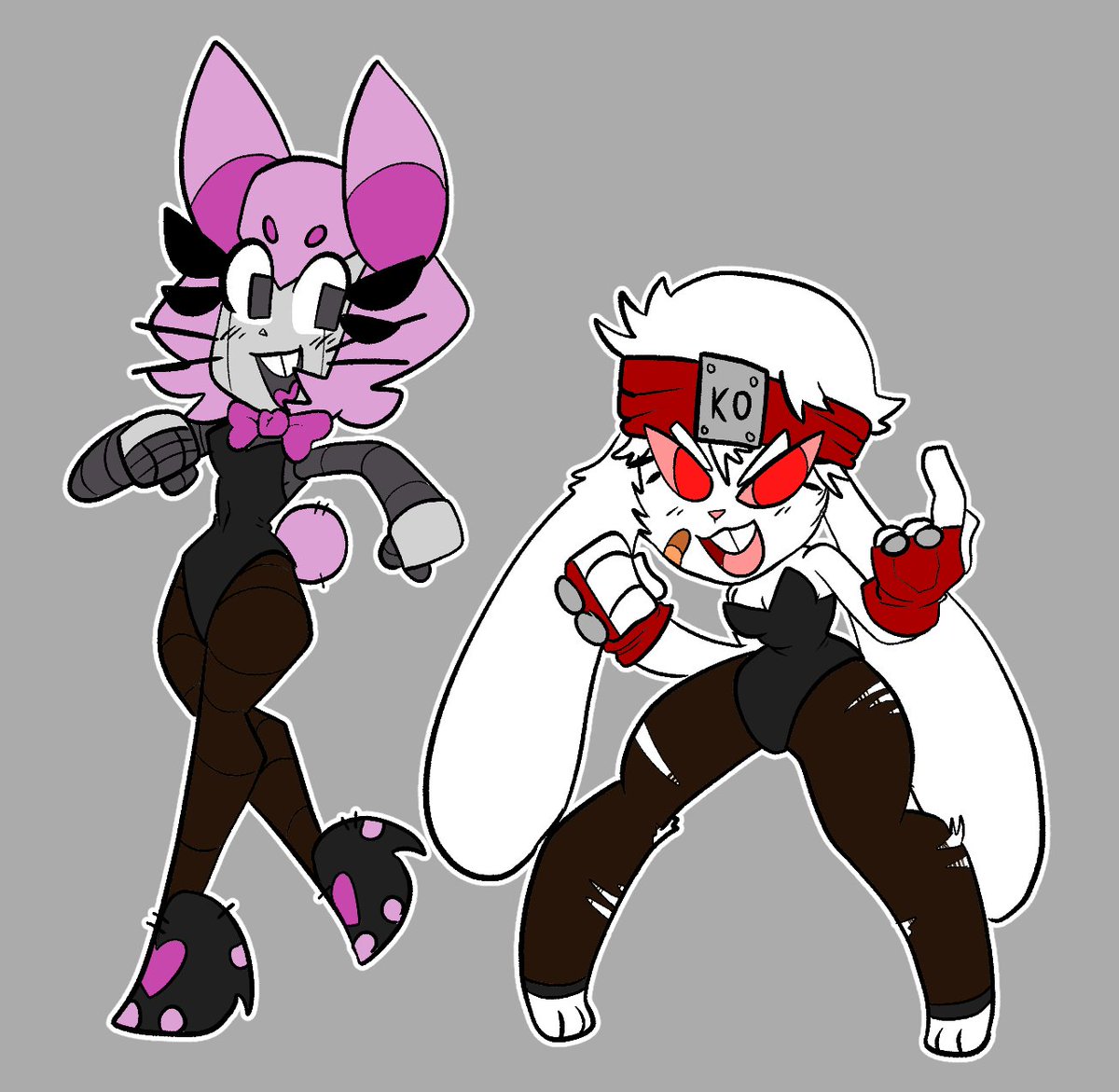 Belated bunny day post, here's a couple bunny girls I drew rq