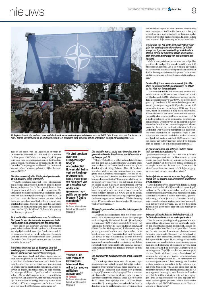 Ik werd geïnterviewd door @TvanDiepen over de toekomst van de Europese defensie, de 75e verjaardag van de NAVO en - uiteraard - de staat van het Belgische leger. 👉 Vandaag in de weekendeditie van @hbvl: hbvl.be/cnt/dmf2024040… @MaastrichtU @FasosMaastricht @pcemaastricht