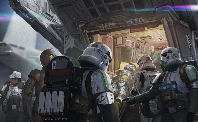 Fett_Films's tweet photo. El artista Edouard Groult, nos muestra una representación desde su punto de vista de la vida de los soldados de asalto. Muchos humanos decidieron alistarse al ejército imperial porque eso les facilitaba sus vidas; les daban empleo, un techo dónde dormir, un salario y poder comer. https://t.co/oZJ2l1dRcn