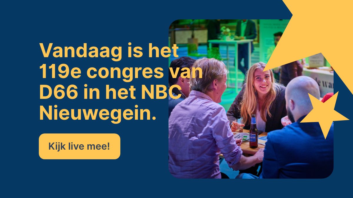 We zijn klaar voor het D66-congres! Natuurlijk helemaal in het thema van de Europese verkiezingen, met een speech van partijleider <a href="/RobJetten/">Rob Jetten</a>.

Ben jij al onderweg naar Nieuwegein? Check hier het programma! 
d66.nl/congres-119/co…