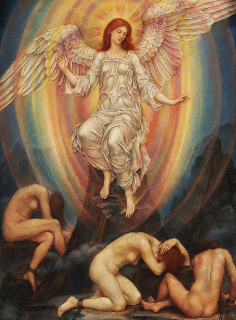 ✨ Let the light in✨ An angelic visit from Evelyn De Morgan's angel comes to offer salvation to the suffering in her 1906 picture 'The Light Shineth in the Darkness' 📍 @WattsGallery - FREE TOUR 12.30pm TODAY 🔗 demorgan.org.uk/exhibitions-2/…