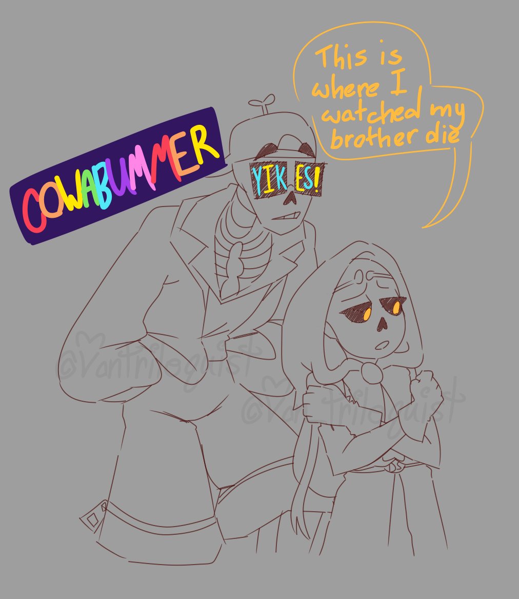 Have a meme I didn't want to color

I saw one of those cowabummer memes on my tumblr feed and immediately thought Fresh would do that (or Ink would too honestly)
#UNDERTALE #UDNERTALEAU #UNDERVERSE #SansUNDERTALE