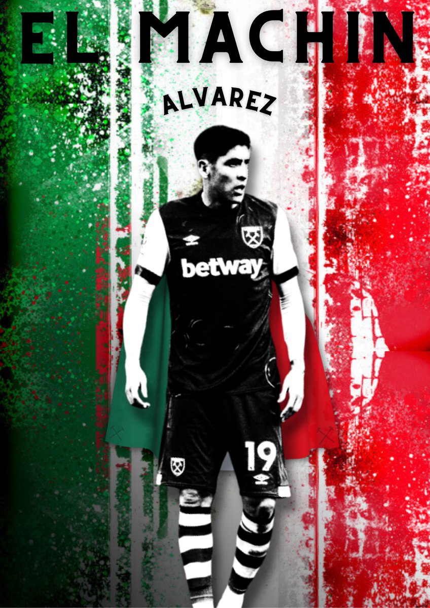 Chewhouse's tweet photo. I have a feeling this guy will end up becoming a club legend. Poster created on Canva. #westham @EdsonAlvarez19 #smsports #football #design #graphics #canva @WestHam #elmachin https://t.co/aoDPLdFCQJ