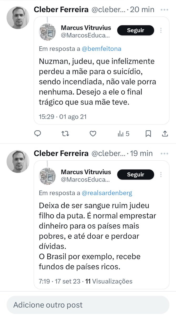 @ProfMateusMG @MarcosEducacao @polimatismos Seguem mais duas manifestações antissemitas do mesmo funcionário