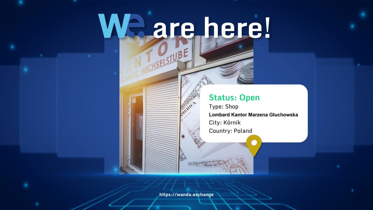 WandaExOfficial's tweet image. 🎉🚀 Exciting News Alert! Another Lombard #Kantor Głuchowska Partner Onboarded in #Kórnik! 🚀🎉

Hey there, Wanda Exchange community! We&apos;ve got some electrifying news to share: Another Lombard Kantor Głuchowska partner has joined our network, this time in Kórnik, #Poland! 🇵🇱💼…