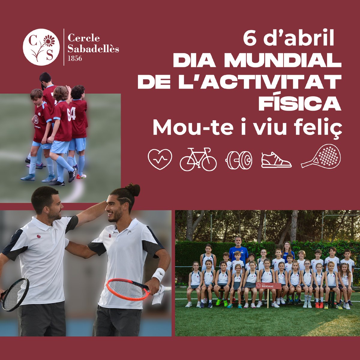 ❤️ Aprofitem que és el dia Mundial de l'Activitat física per recordar-te que som el teu millor aliat per a fer esport 🏃‍♀️😃 Mou-te i viu feliç #diamundialdelactivitatfisica #somcercle