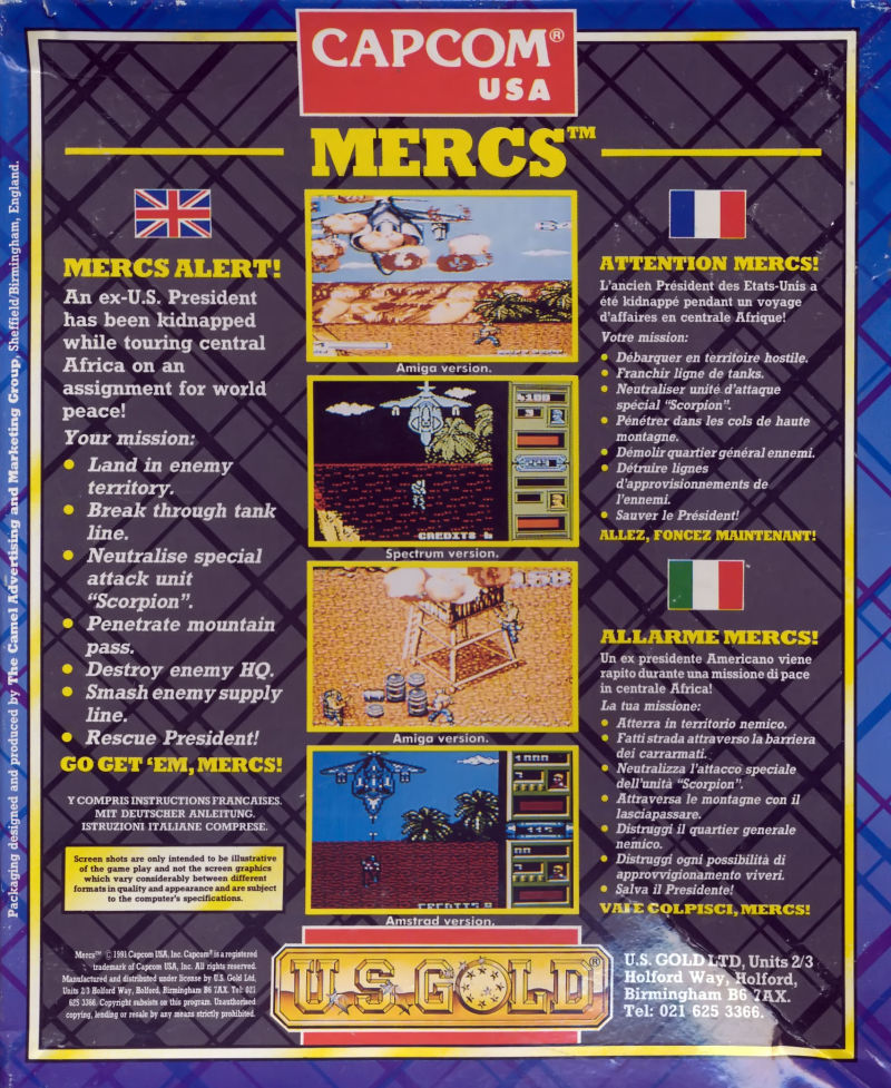MERCS: In 1991 a mercenary began a mission to rescue a former President from rebels. An action shooter game for the ZX Spectrum this was published by US Gold and was a port of the awesome 1990 Capcom arcade game #retrogaming #Arcade #Capcom #ZXSpectrum #C64 #Amiga #90s #gaming