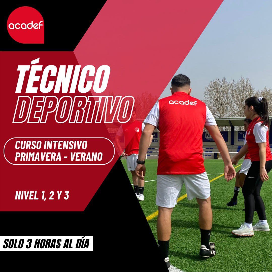 ¡Solo 3 horas al día para ser entrenador de fútbol! 🤯

⚽️ Con el curso de Técnico Deportivo en Fútbol de Acadef podrás cumplir el sueño que siempre has tenido: ser entrenador de fútbol.