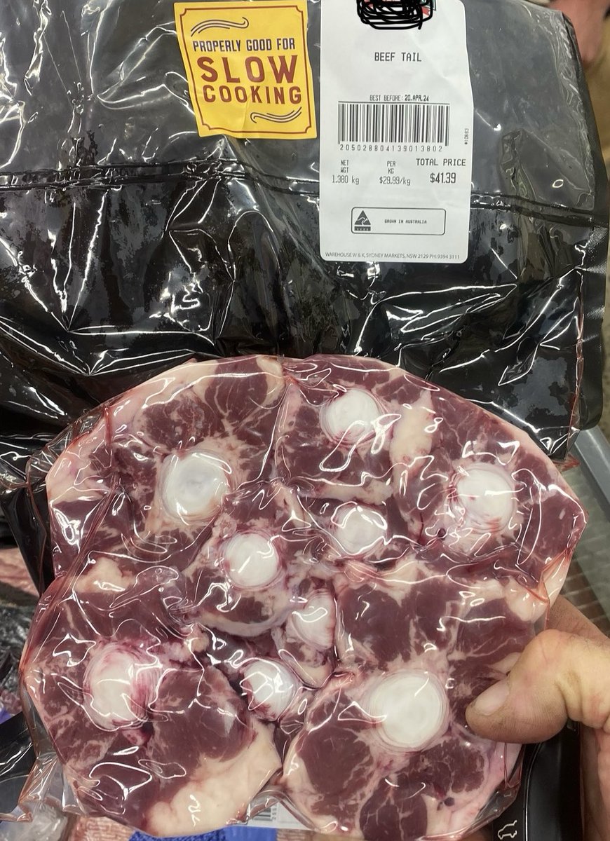 “The cost of (Oxtail) living” Had no idea Ox Tail was such a quality beef cut $30:00 kg Rump 🤷‍♂️Ox Tail take your pick I guess