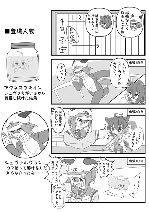 タキオンは液体

#アグネスタキオン 
#シュヴァルグラン 