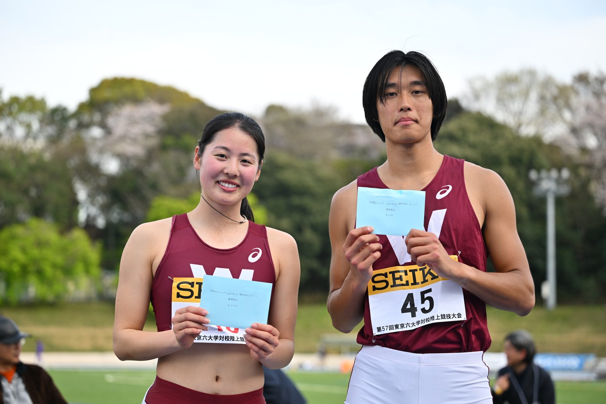 早稲田大学　陸上女子 【#東京六大学陸上】 大会の最優秀選手として早稲田大学から、男子は110mHに出場した西(3)が、女子は100mHに出場した林(1)が選ばれました！  また、各大学から1名ずつ選ばれる敢闘賞は間瀬田(3)が選ばれました！ 応援ありがとうございました ...