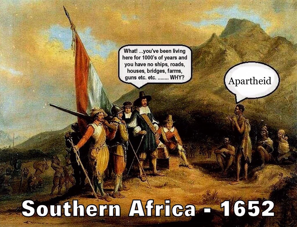 6 April 1652, CIVILIZATION started in South Africa, today 372 years ago when Jan van Riebeeck arrived
There was NOTHING here, while Europe already had lavish Palaces, Cathedrals & Castles etc for more than 1000 years!

But yet the ANC claims life started here! #CradleOfHumankind