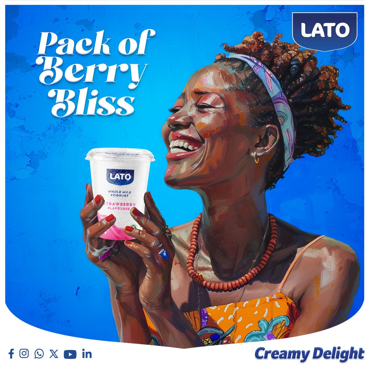 A delicious way to start your day is with a pack of Lato Strawberry Yoghurt! It is the perfect blend of creamy and fruity! #PackofBerryBliss #StrawberryYogurt #Lato #ItsNutrilicious
