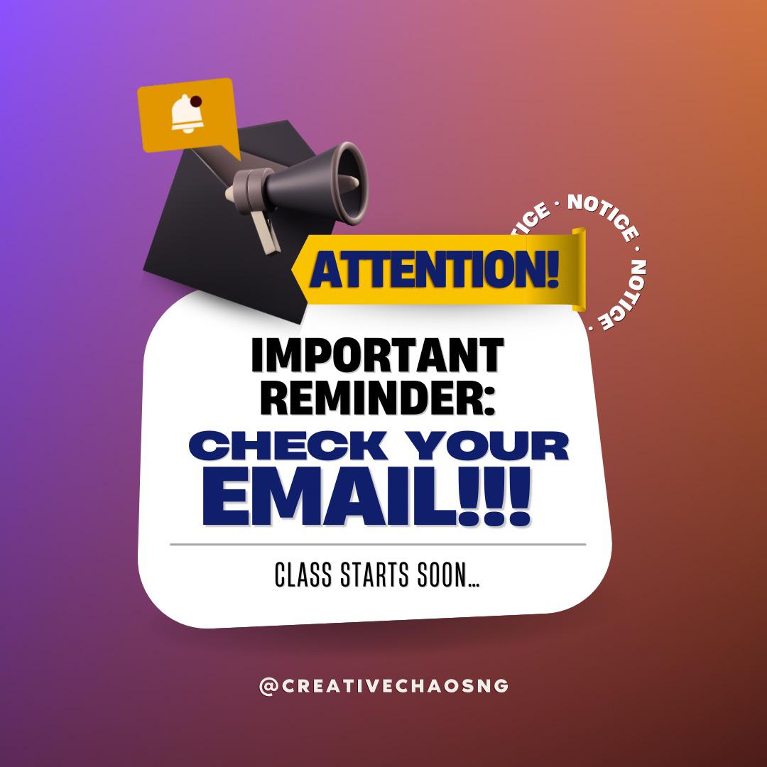 GM, people of Creative Chaos!

This is a friendly reminder to check your mails for the link to your class holding in a few hours!

Who is excited?! 😁

#aimarketing #communitybuilding